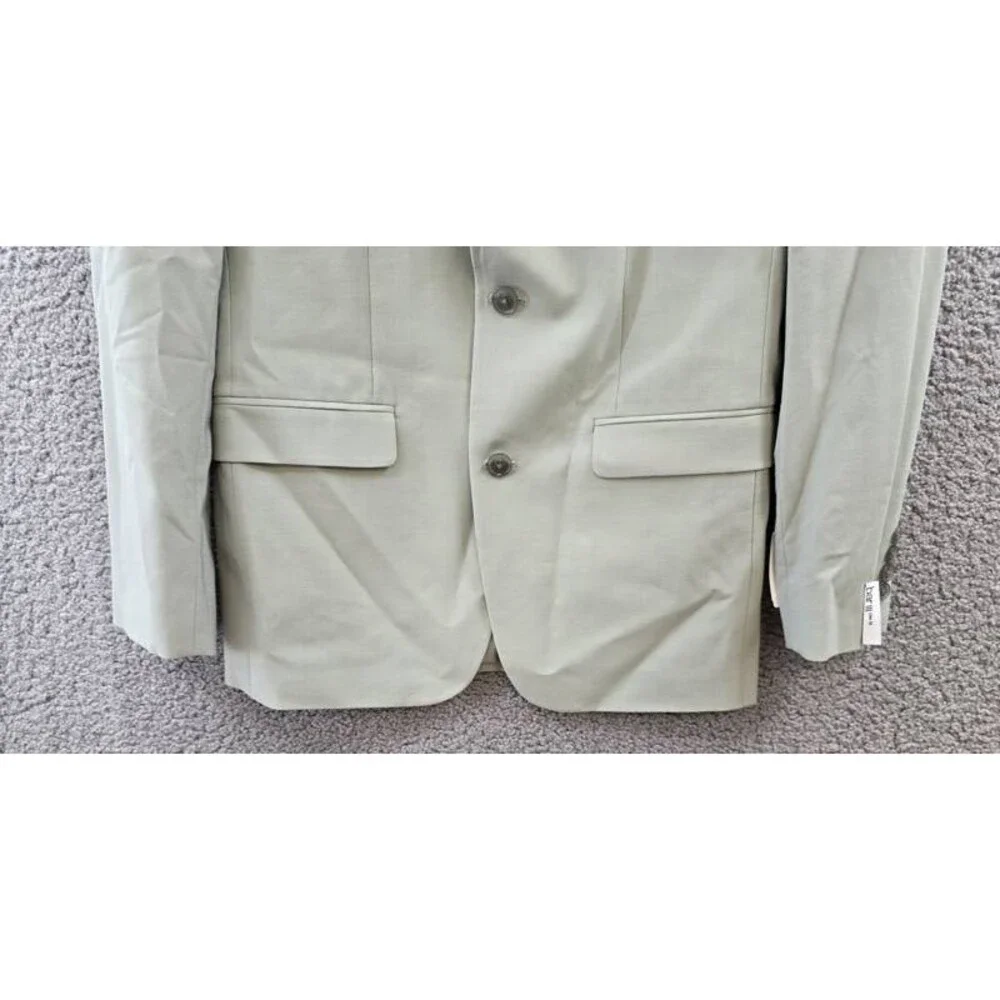 Bar III Slim-Fit Wool Blend Suit Jacket Men's 38L Sage Solid Pockets Long Sleeve